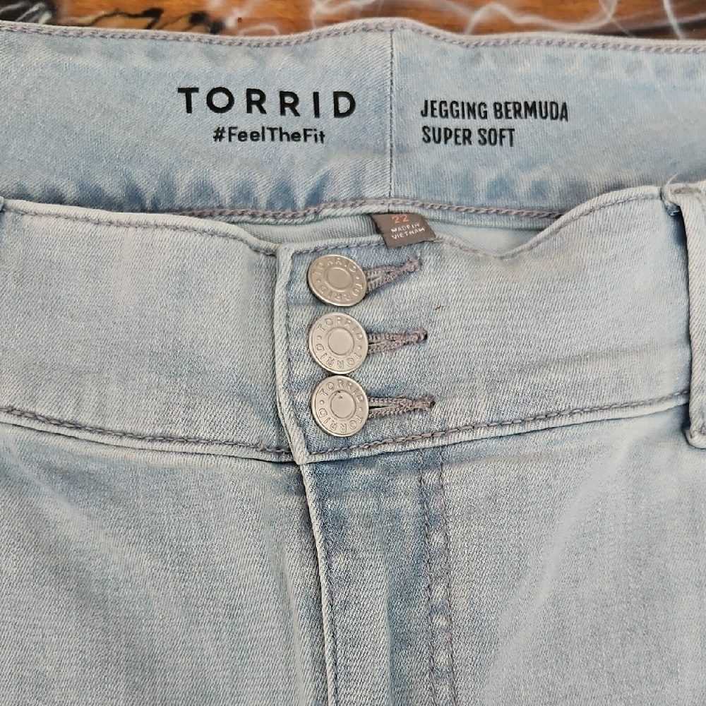 Torrid Light Wash Denim Bermuda Shorts